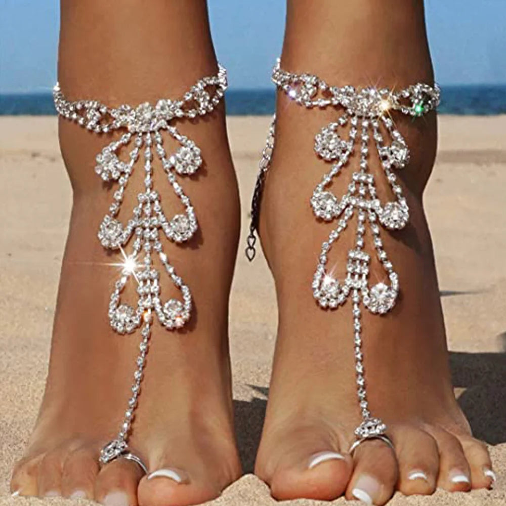 Fashion Evil Eye Rhinestone Anklet Chain