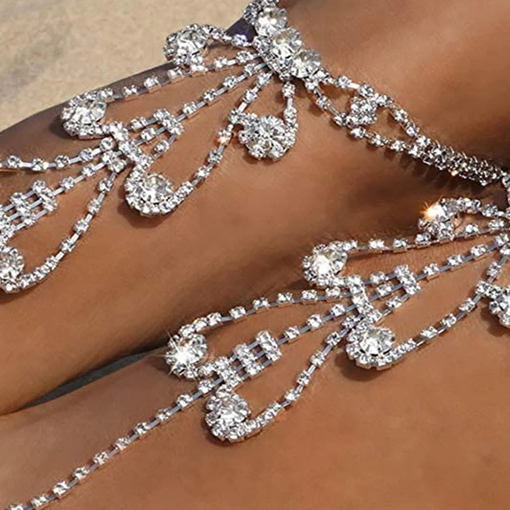 Fashion Evil Eye Rhinestone Anklet Chain