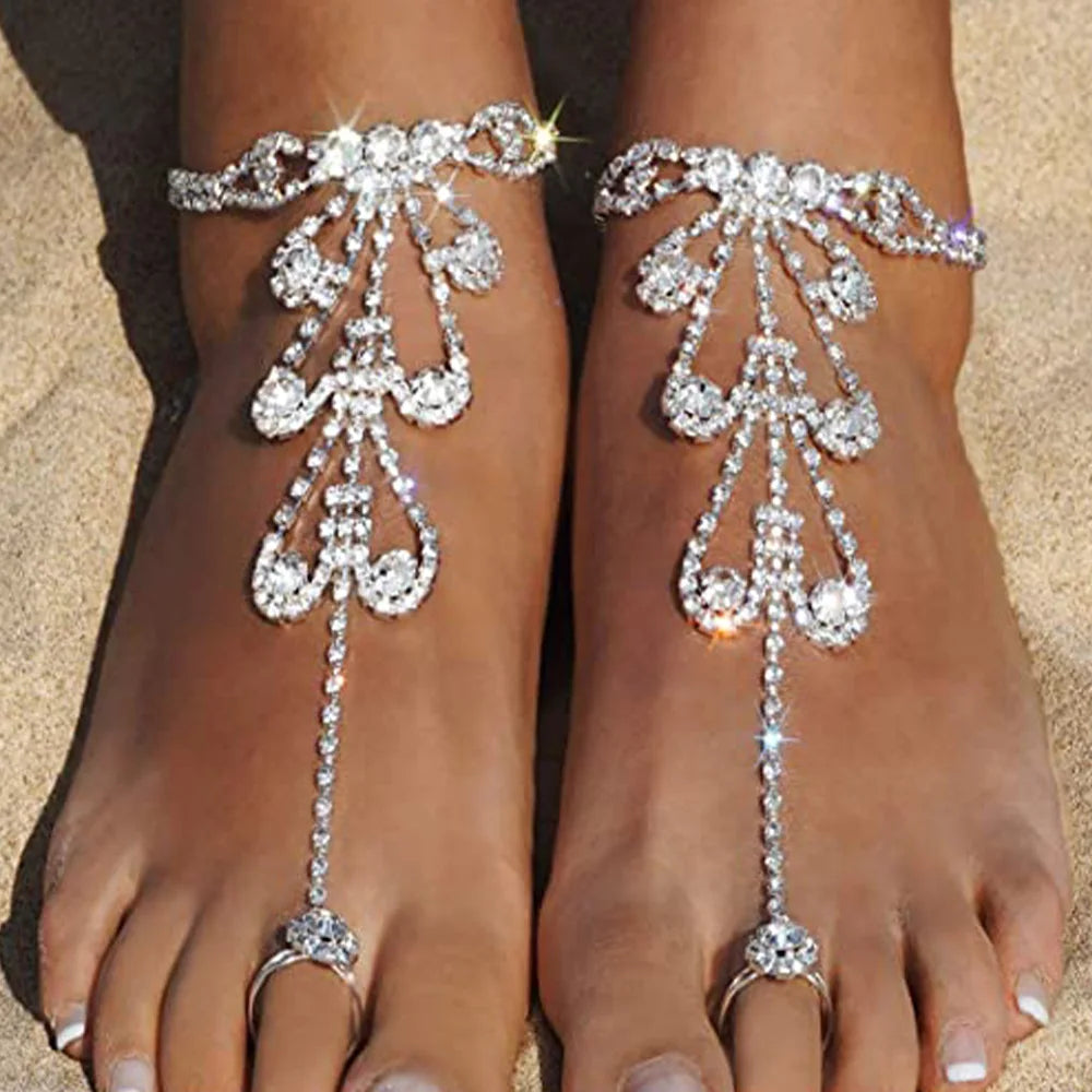 Fashion Evil Eye Rhinestone Anklet Chain