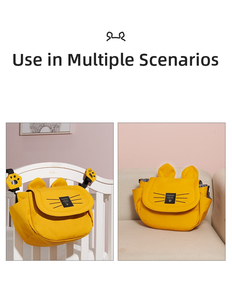 Cat Diaper Bag Large Capacity Universal Stroller Organizer