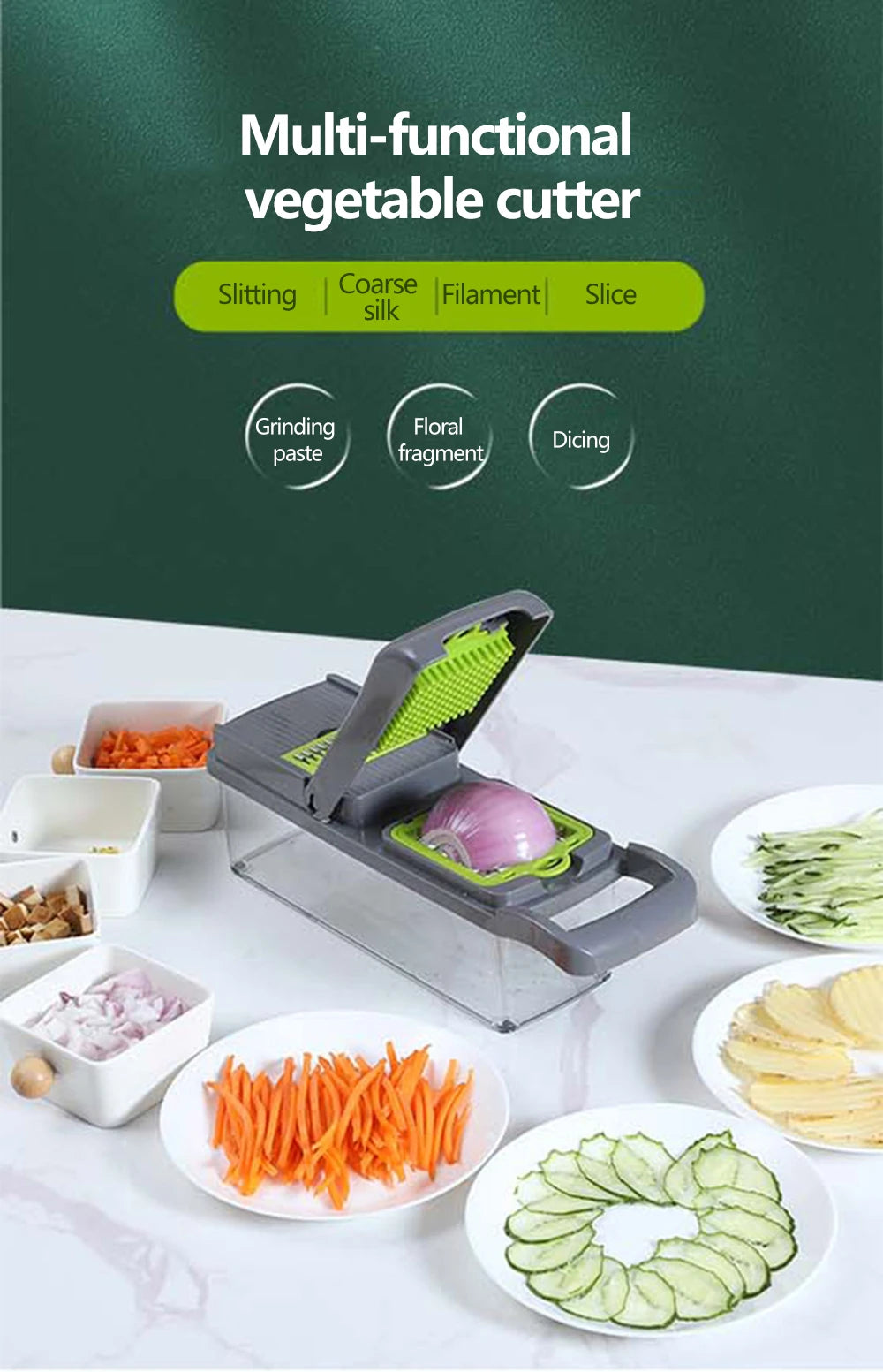 Multifunctional Vegetable - Fruit Slicer, Potato Peeler, Carrot Grater
