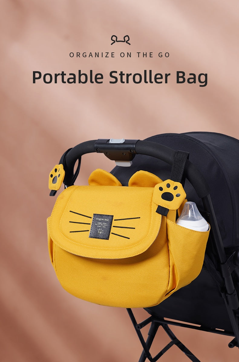 Cat Diaper Bag Large Capacity Universal Stroller Organizer