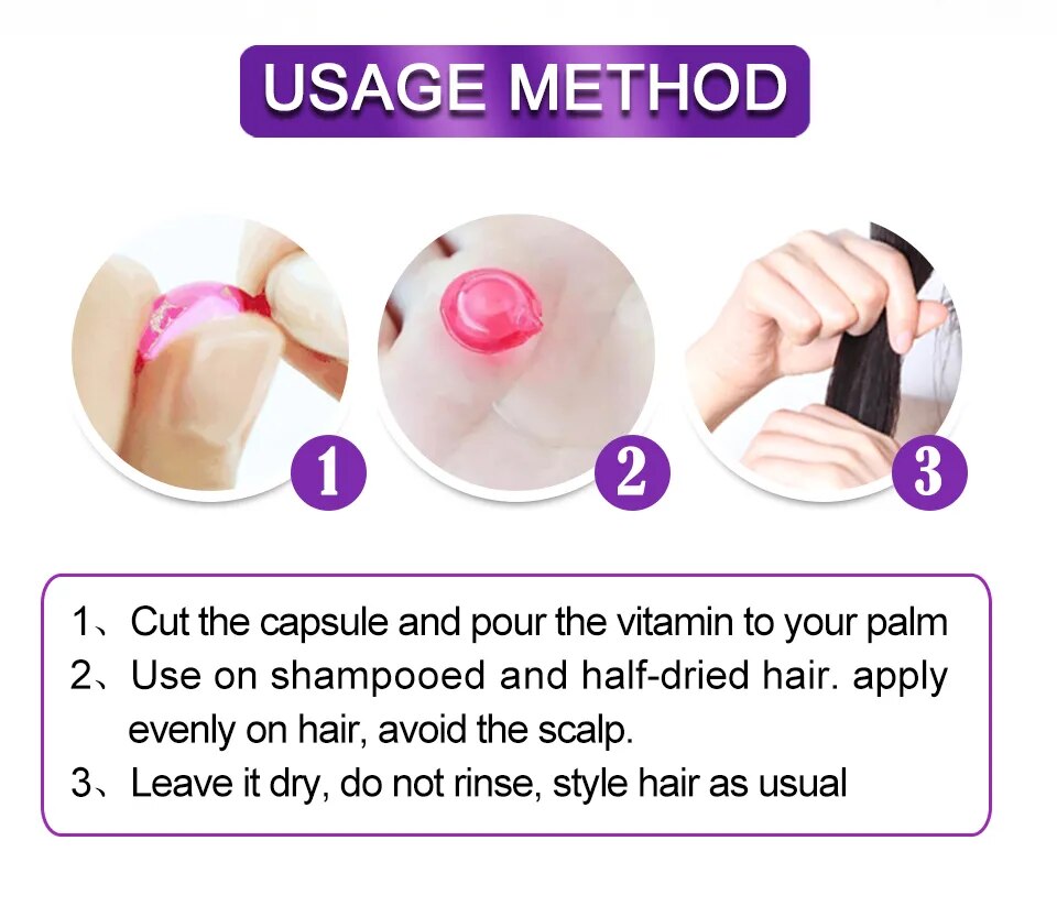 Vitamin Capsule 30pcs/bottle Keratin Damaged Hair Repair