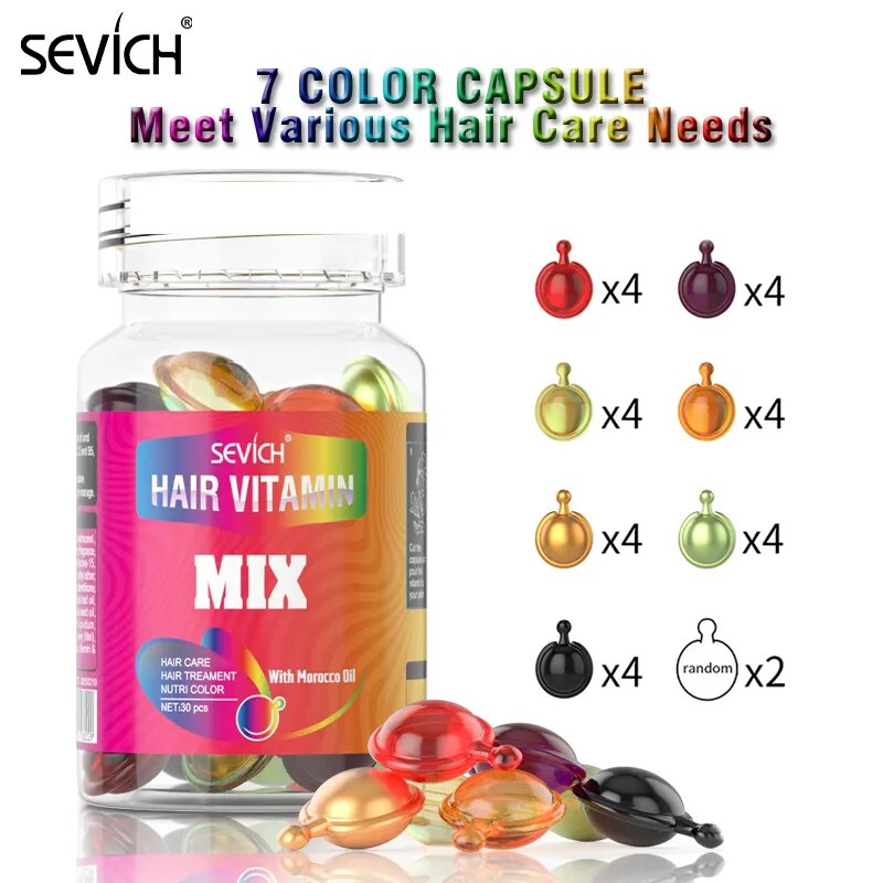 Vitamin Capsule 30pcs/bottle Keratin Damaged Hair Repair
