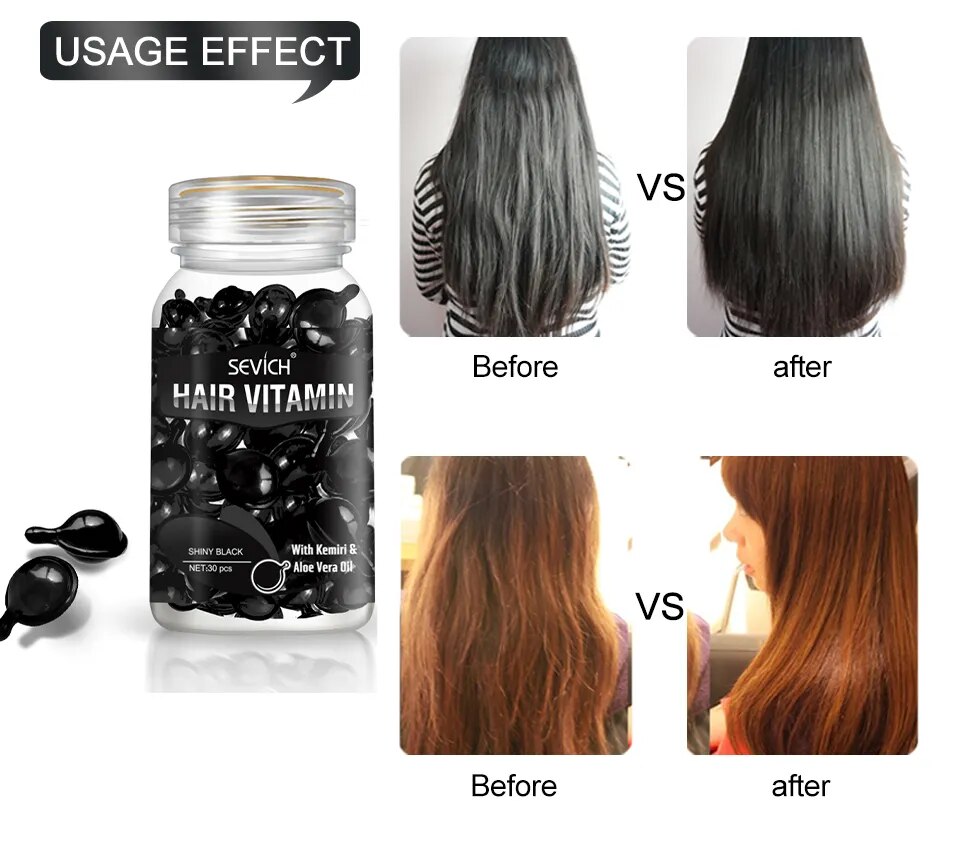 Vitamin Capsule 30pcs/bottle Keratin Damaged Hair Repair