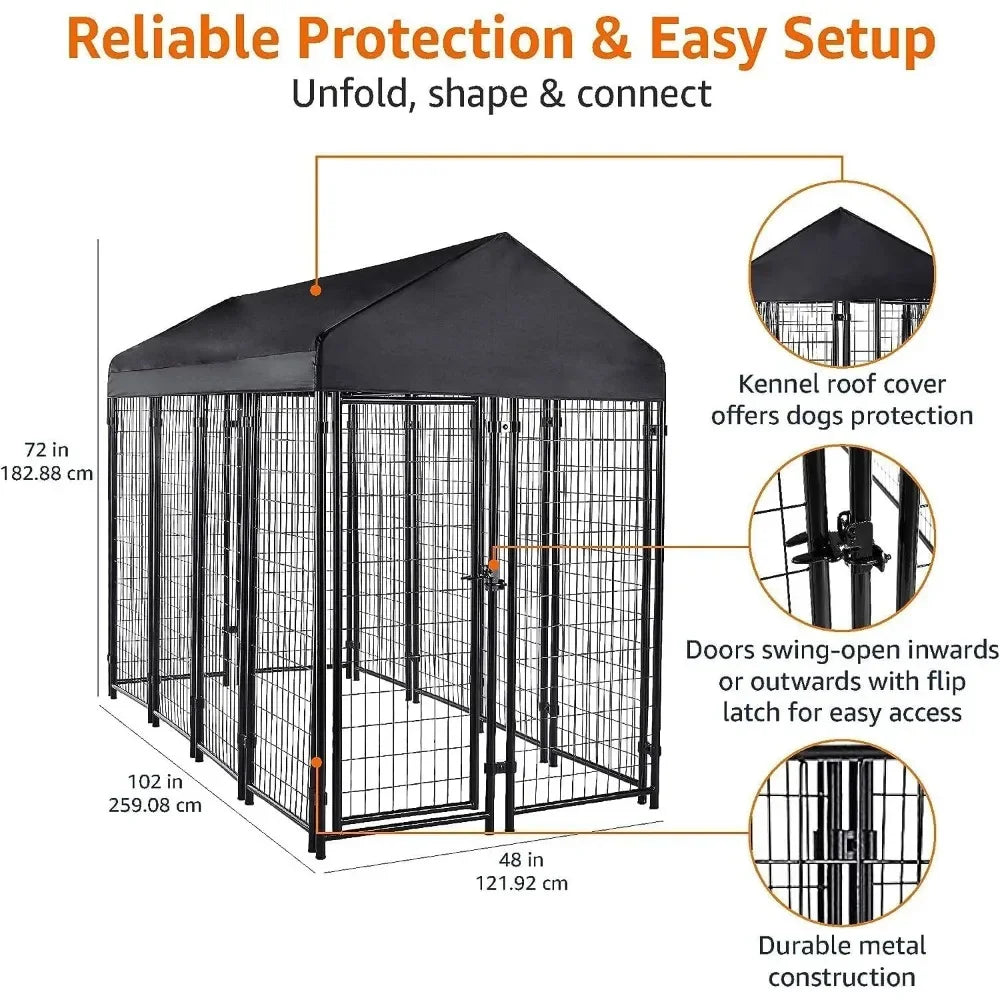 Large Outdoor Black Pet Welded Rectangular Wire Crate