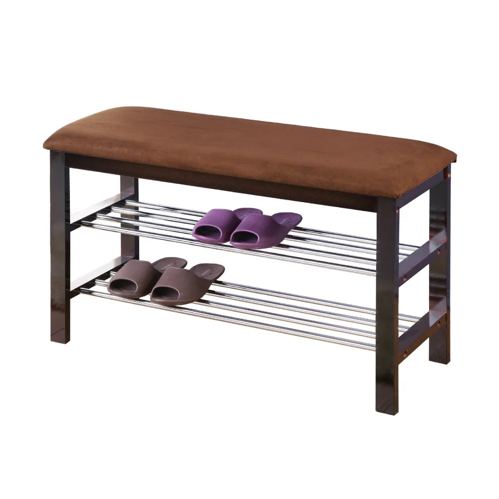 Shoe Storage Rack Wooden with Bench