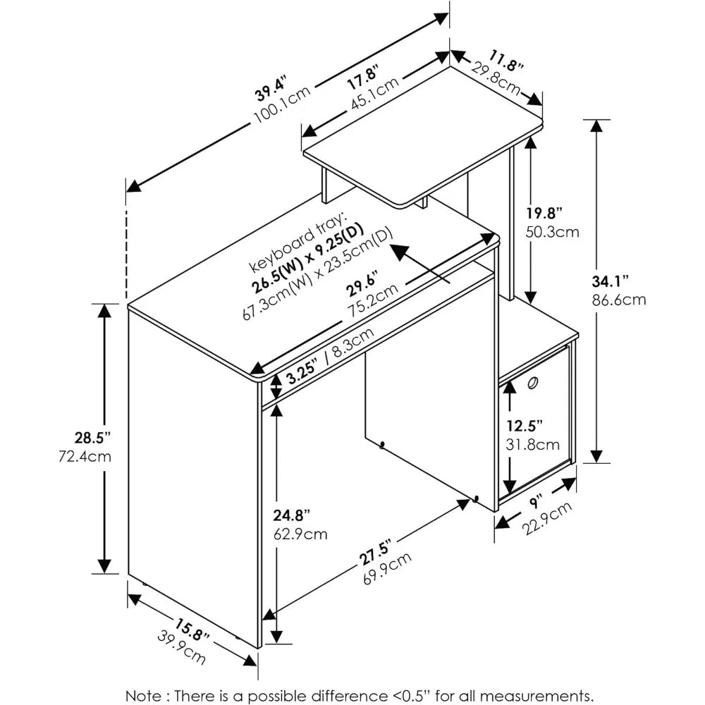 Study Desk, Multipurpose Home Office Computer Writing Table