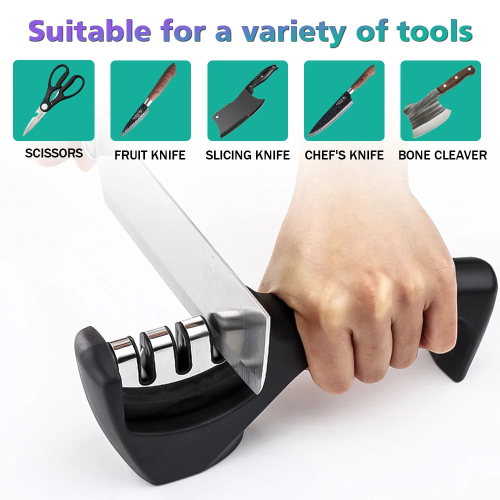 Handheld Multi-function 3 Stages Knife Sharpener