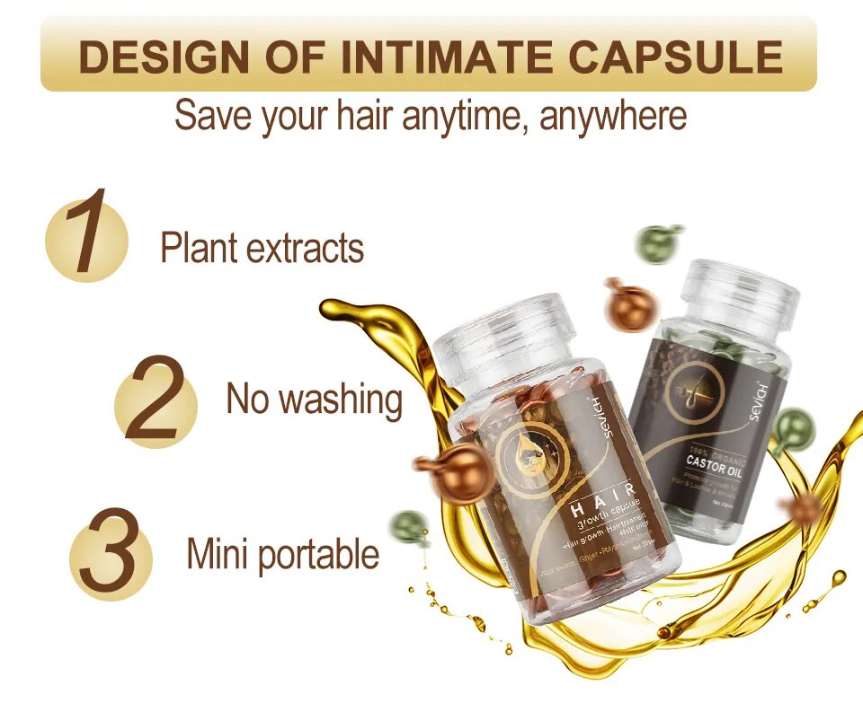 Vitamin Capsule 30pcs/bottle Keratin Damaged Hair Repair