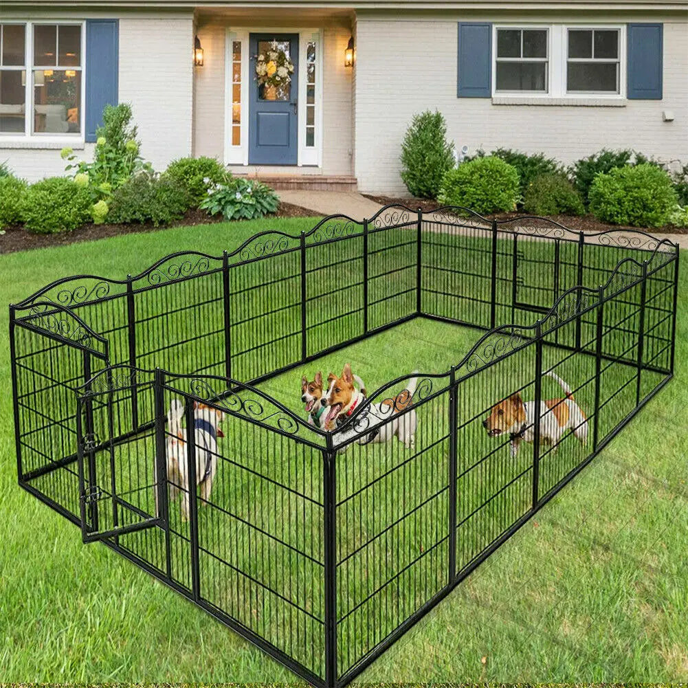 Heavy Duty 8-Panel Metal Dog Playpen with Gate