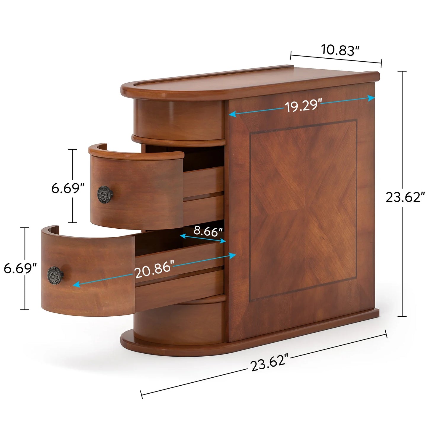 Solid Wood Narrow End Table