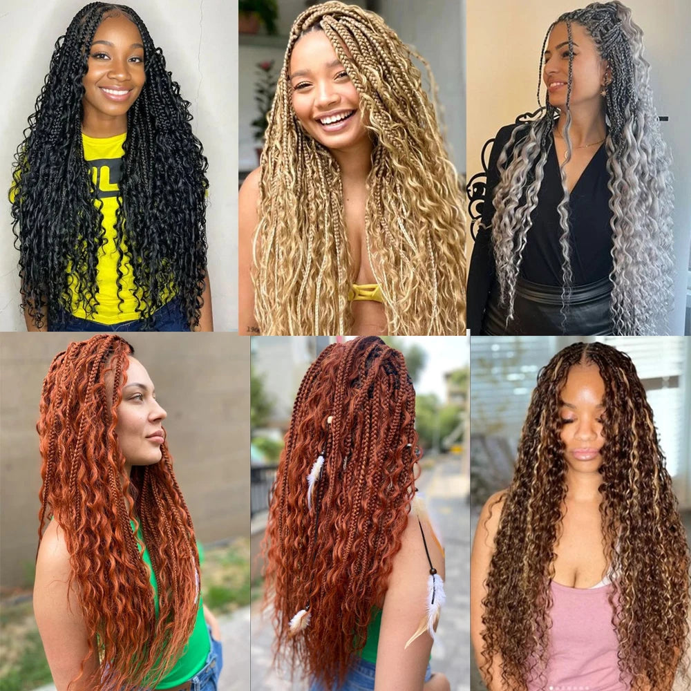 Deep Wave Human Hair Bundles for Boho Braids