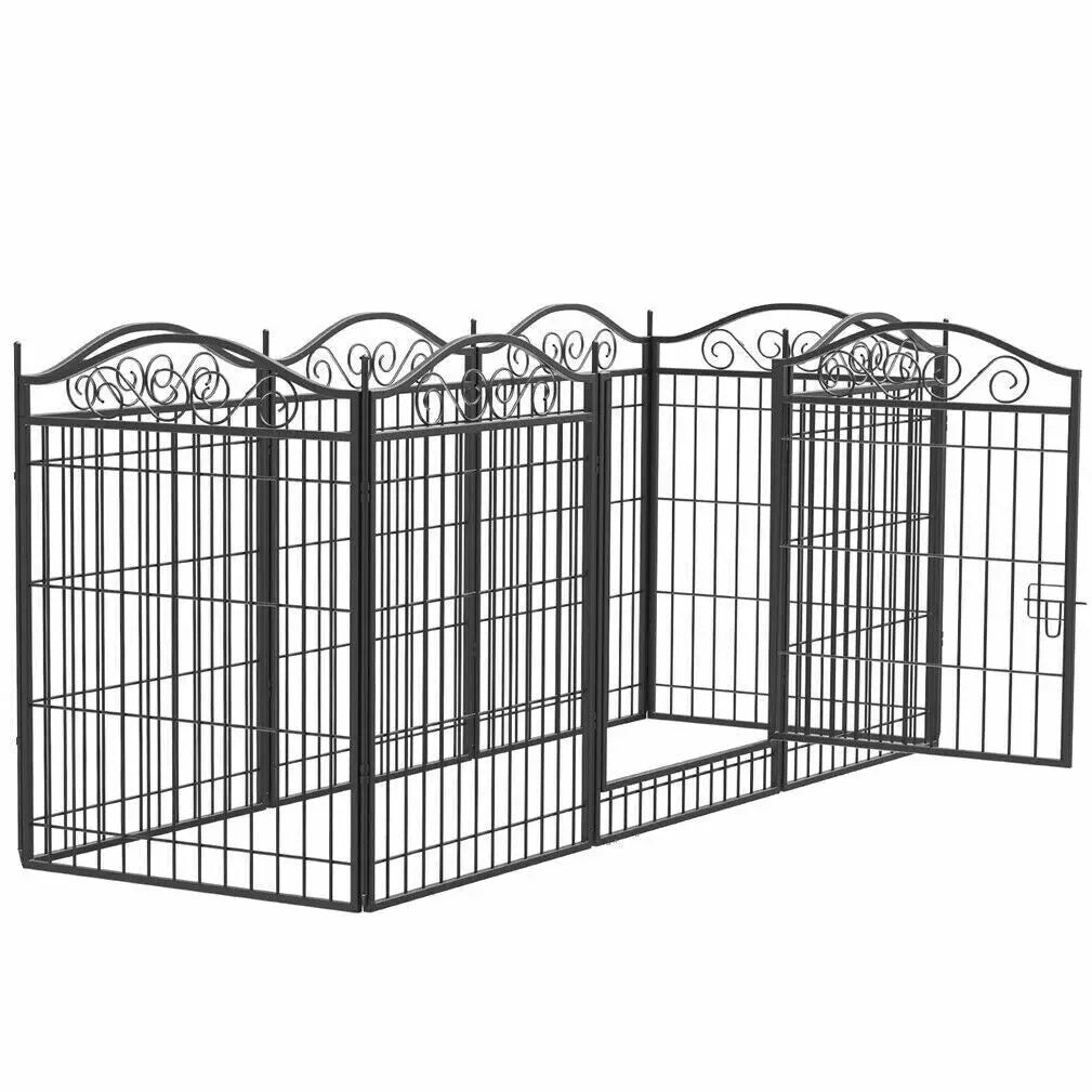 Heavy Duty 8-Panel Metal Dog Playpen with Gate