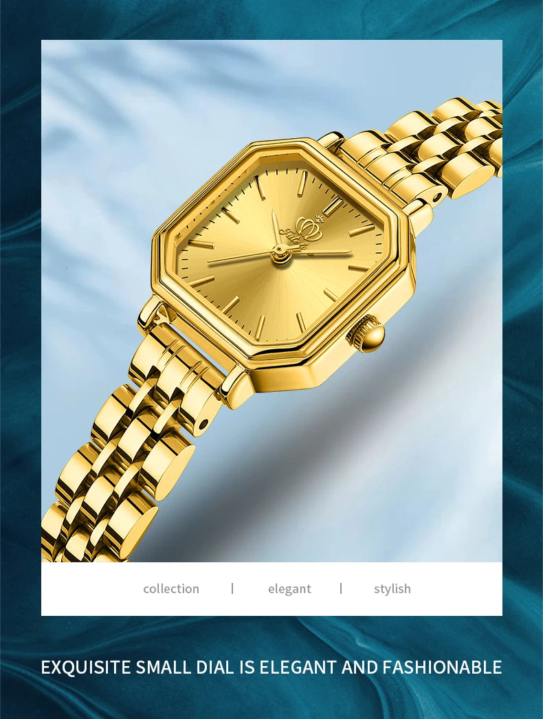 Square Dial Fashion Stainless steel Watch for Women