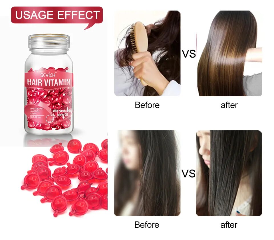 Vitamin Capsule 30pcs/bottle Keratin Damaged Hair Repair