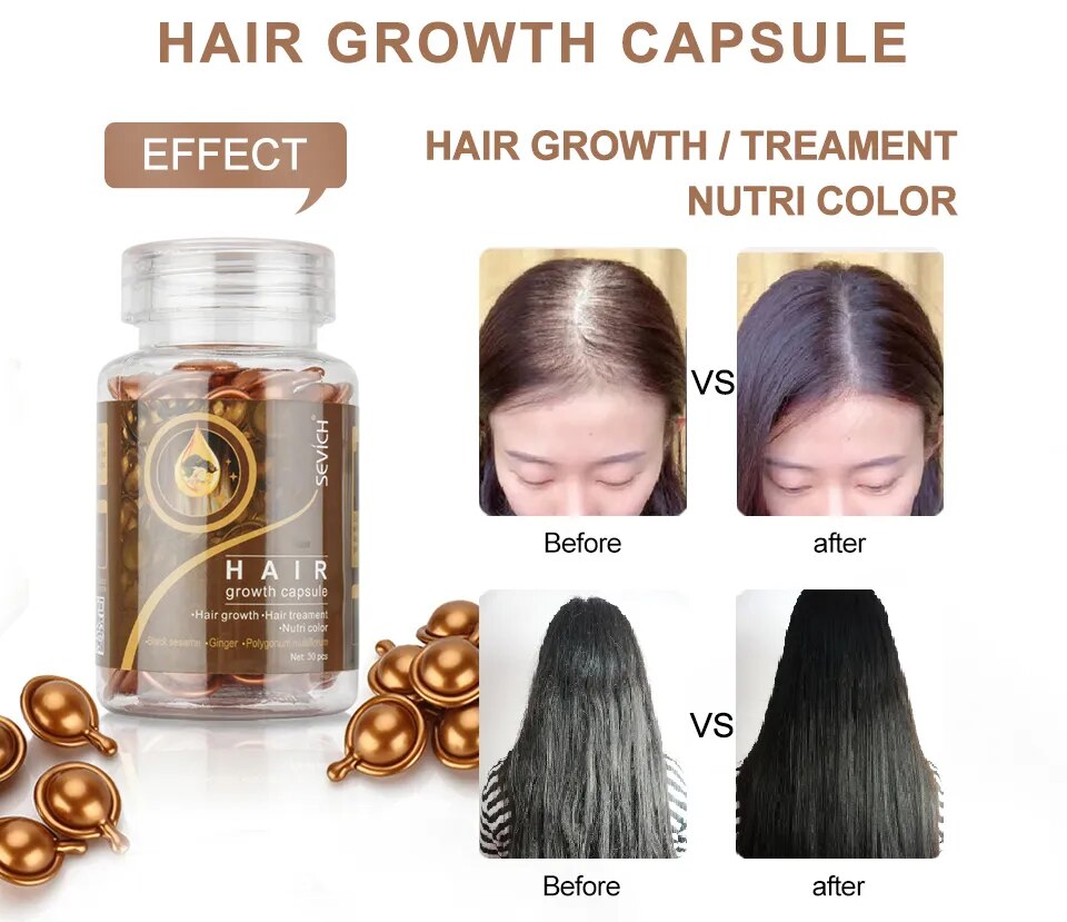 Vitamin Capsule 30pcs/bottle Keratin Damaged Hair Repair