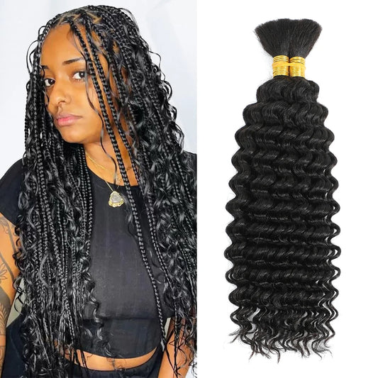 Deep Wave Human Hair Bundles for Boho Braids