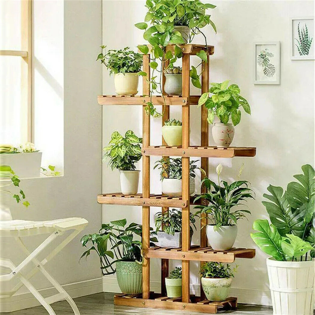 6-Tier Carbonized Wooden Plant Stand