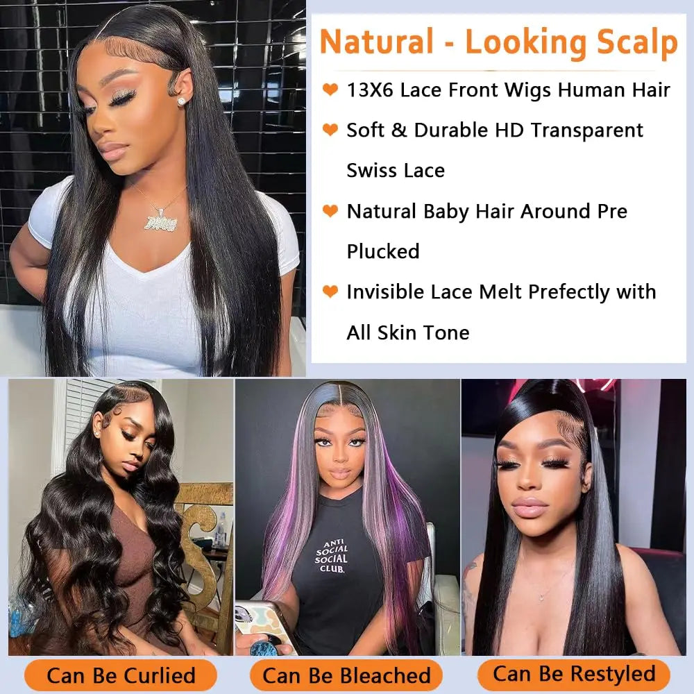 Lace Front Glueless 100% Human Hair Wig