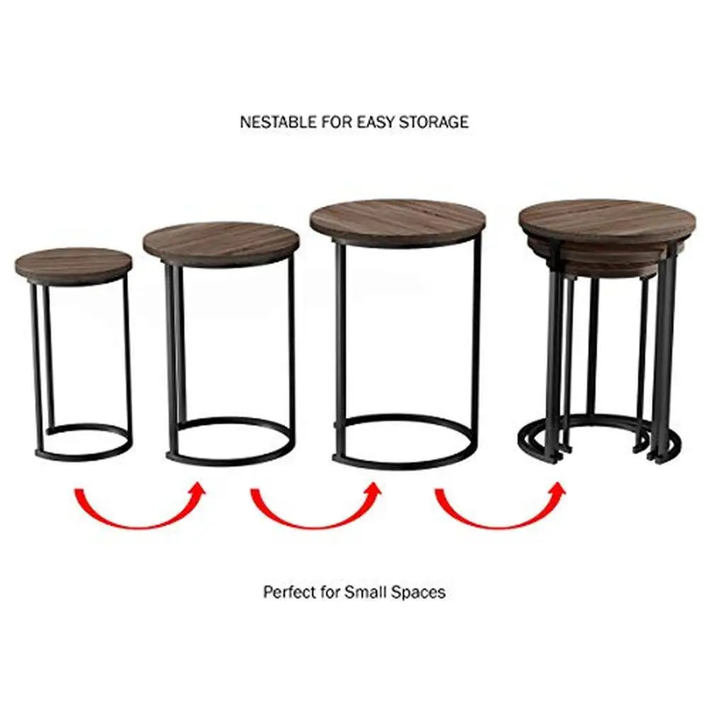 3-Piece Nesting Round Modern Style End Tables