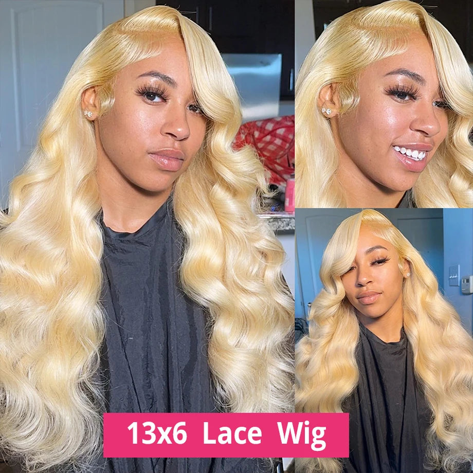 613 Blonde Body Wave Lace Frontal Glueless Wigs