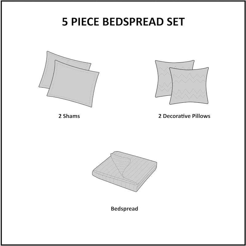 Reversible Quilted Bedspread Set