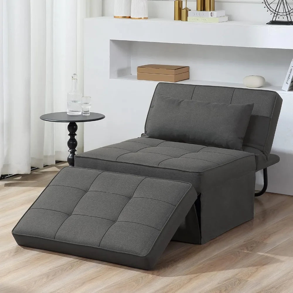 4-in-1 Multi-Function Folding Ottoman Sofa Bed, with Adjustable Backrest