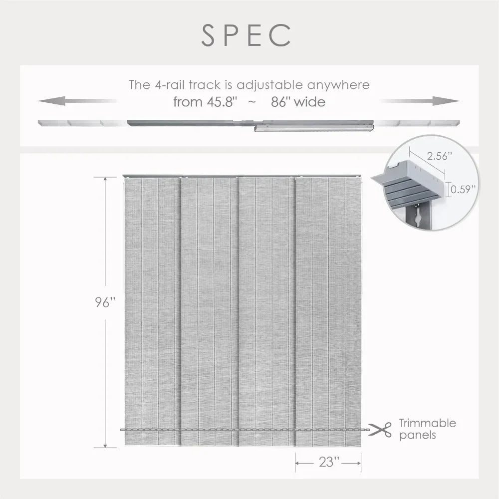 Adjustable Sliding Panel Track Blinds for Patio Doors