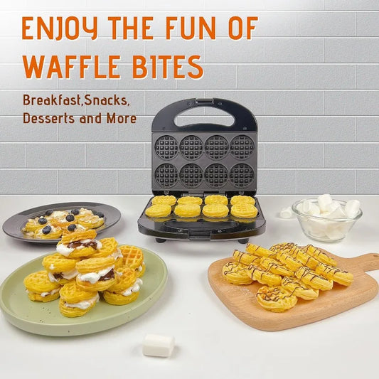 Mini Waffle Maker Machine, Makes 8 x 2” Waffle