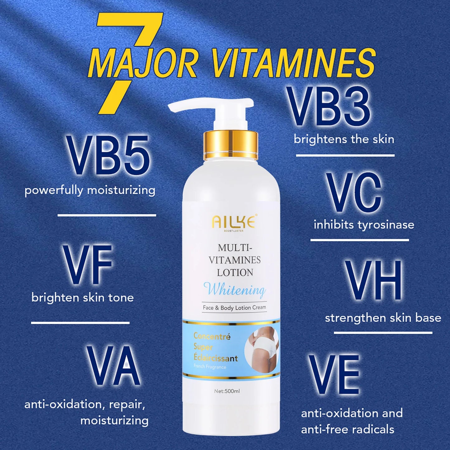 Multi-Vitamin Body Lotion, With Vitamins A,E,B3,B5, Even Skin Tone
