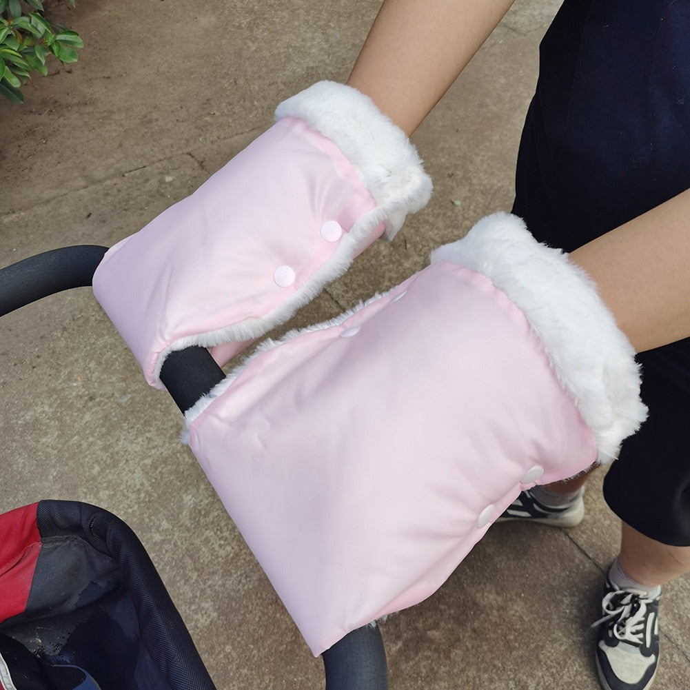 Fleece Hand Muff Waterproof Baby Stroller Mittens Windproof
