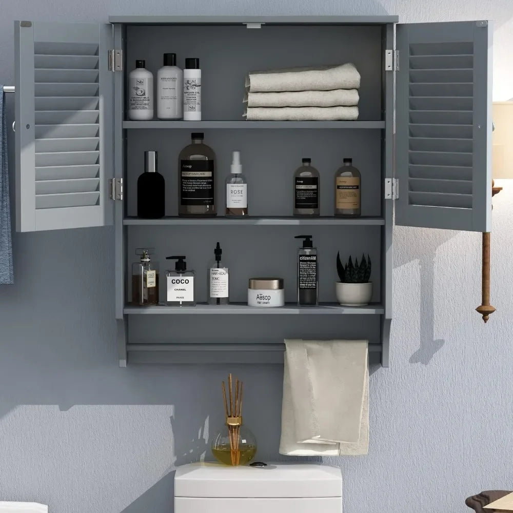 Storage Cabinet for Bathroom, 2 Doors, Space Saver