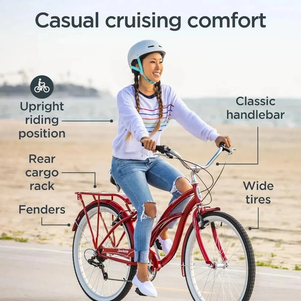 Sanctuary Beach Cruiser Bike, 26-Inch Wheels