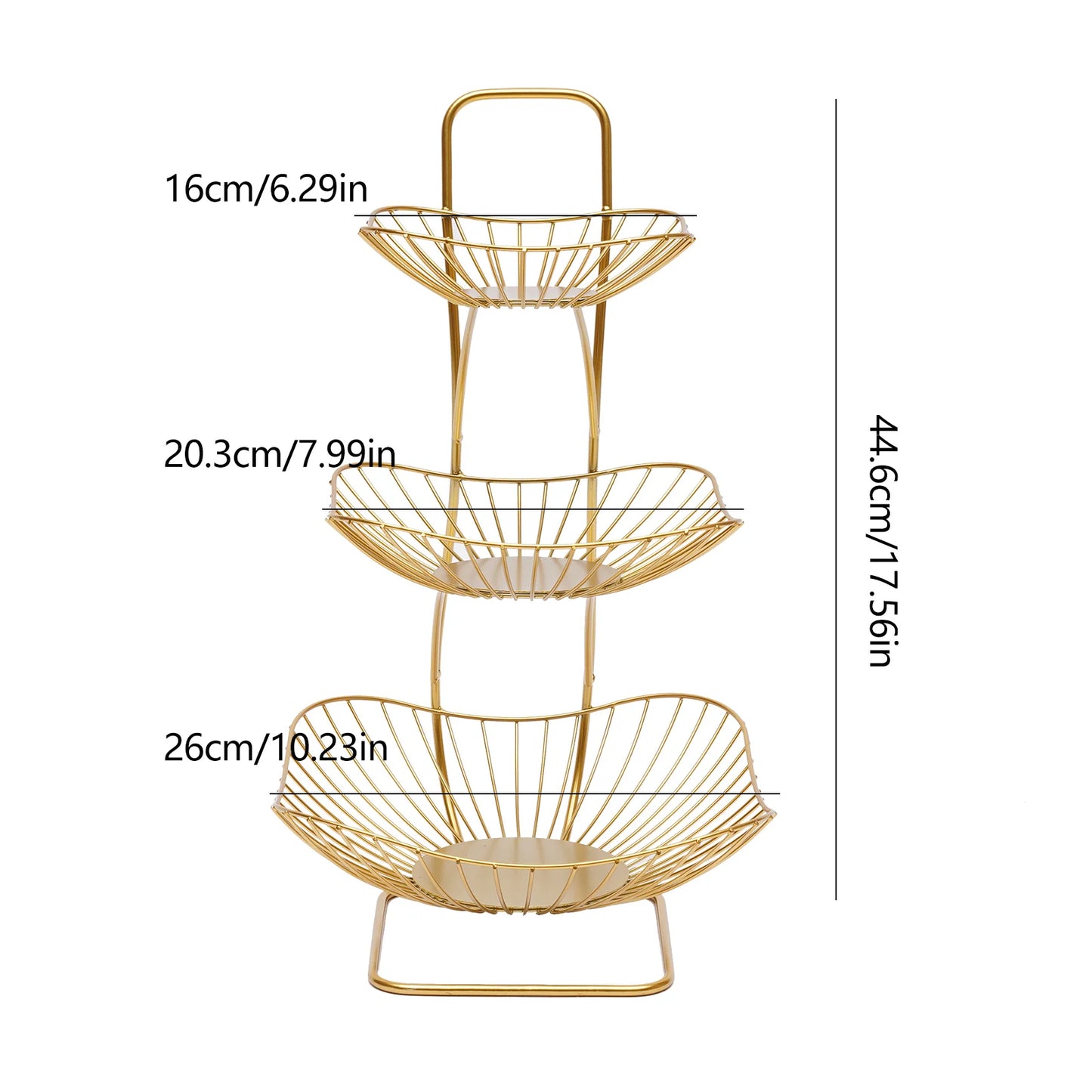 3 Tier Metal Wire Fruit Basket Stand