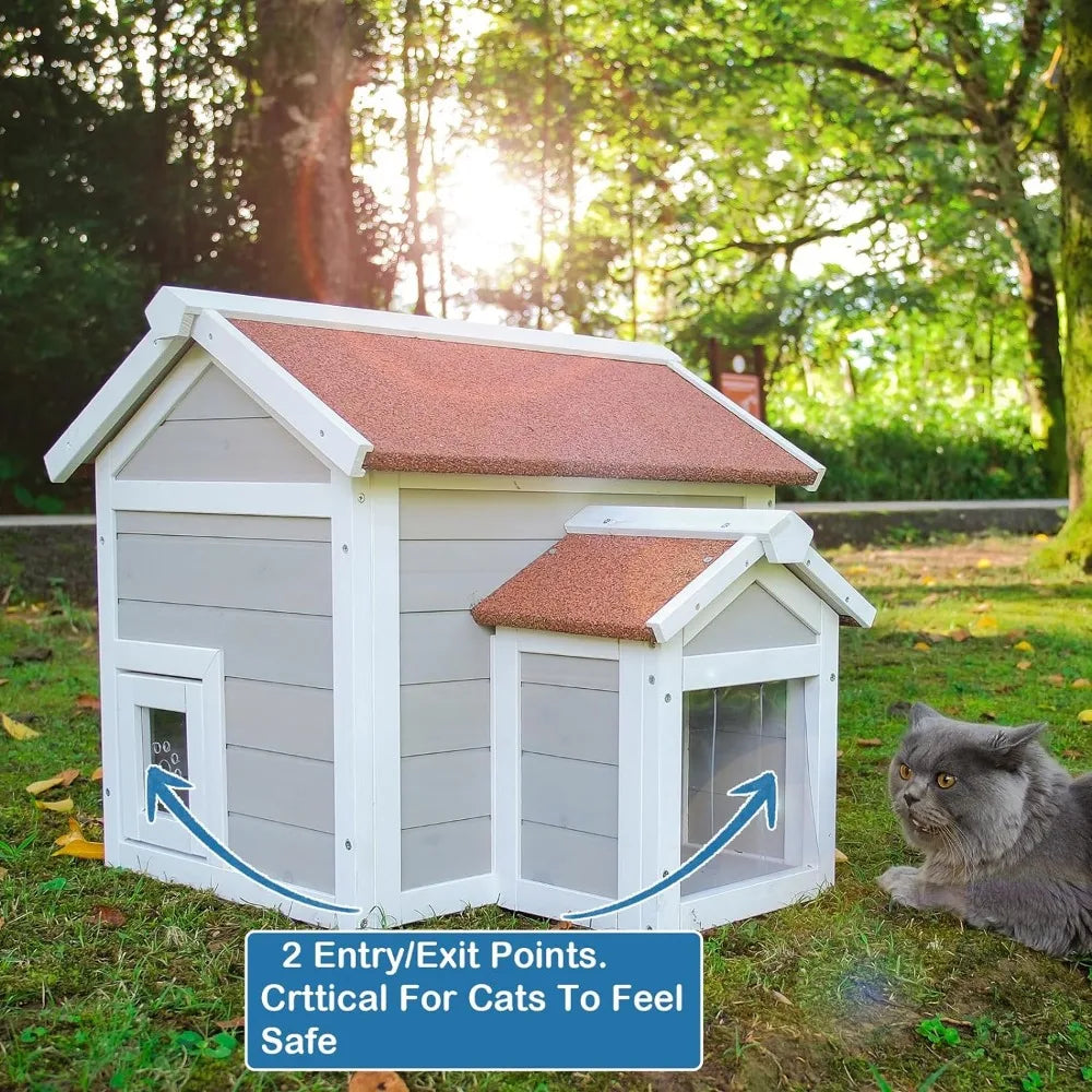 Weatherproof Outdoor House for Cats