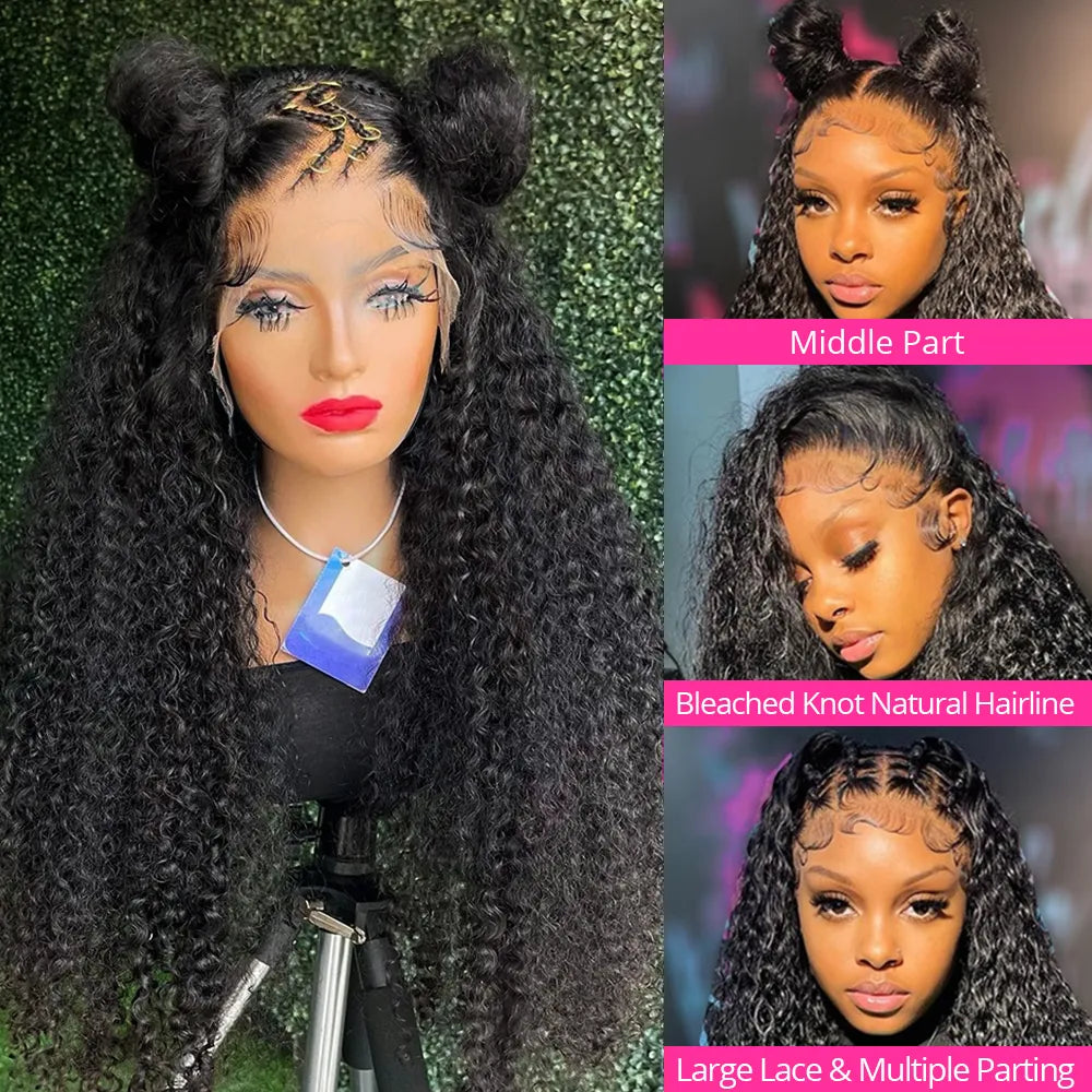 Water Wave Curly Lace Frontal Human Hair Wigs