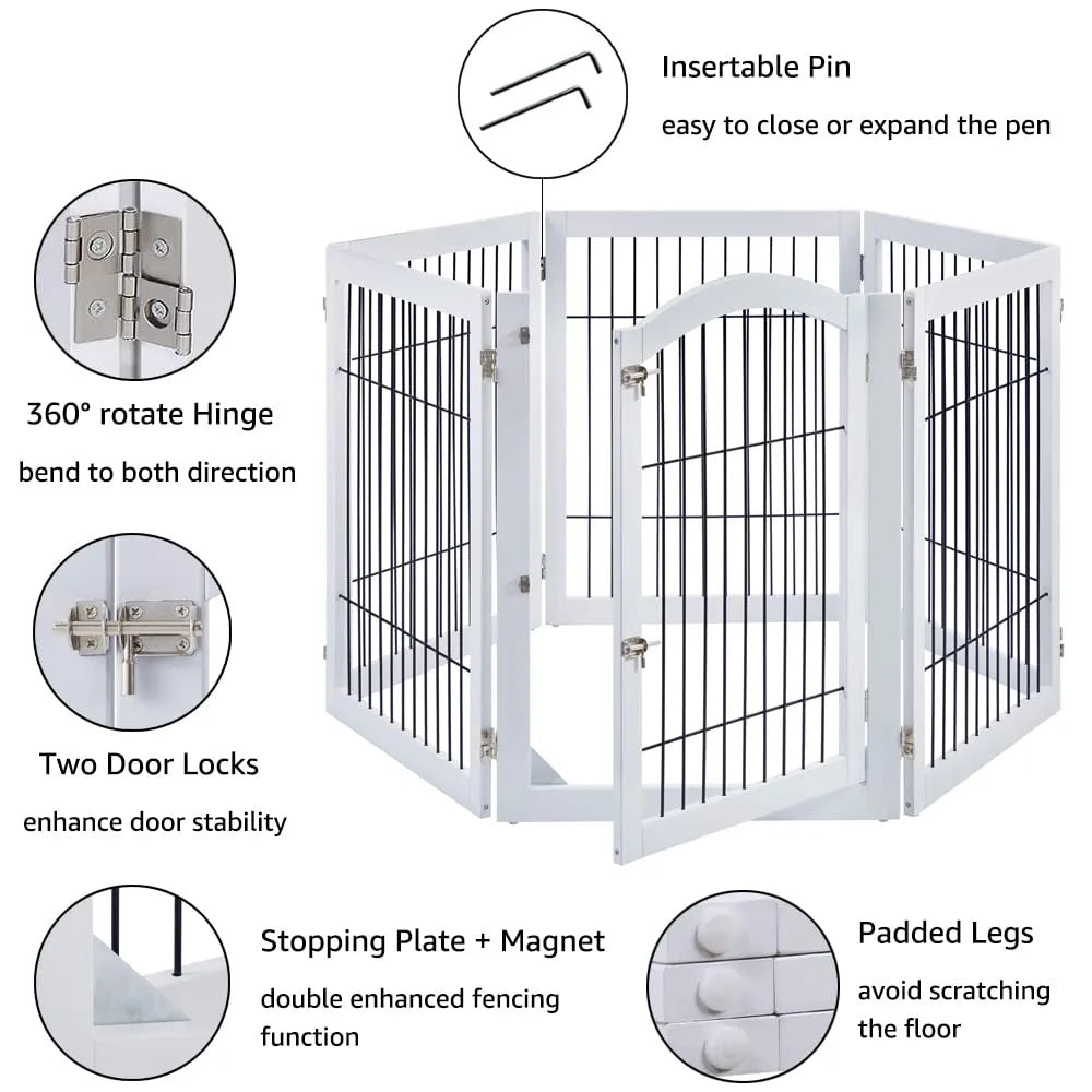 Extra Wide Free Standing Dog Gate and Playpen