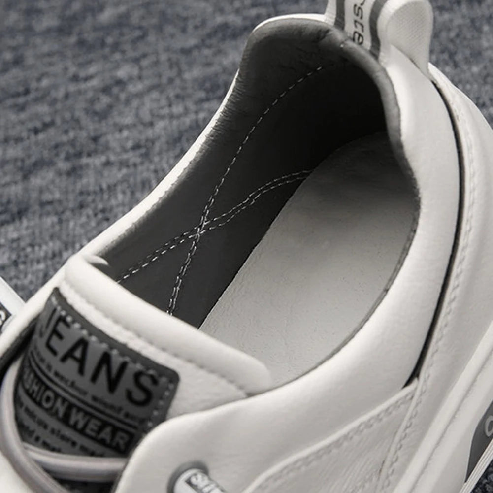 Men Wear-Resistant PU Leather Slip-On Walking Shoes
