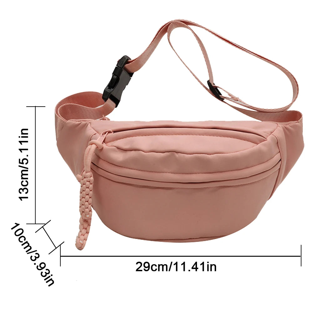 Canvas Fashion Casual Solid Color Sling/Waist Pack