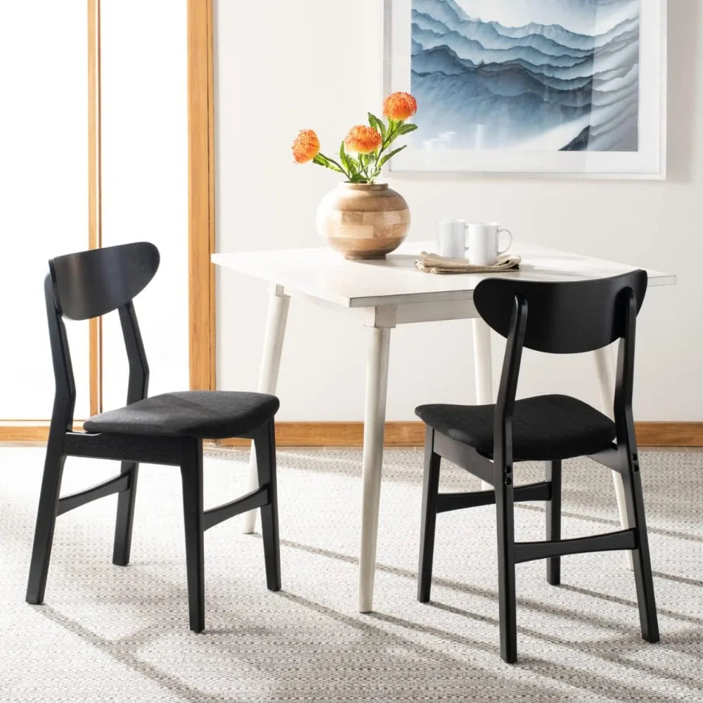 Black with Black Cushion Dining Chair, 2-piece Set