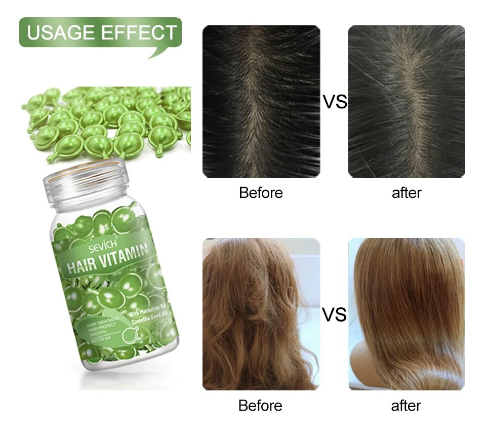 Vitamin Capsule 30pcs/bottle Keratin Damaged Hair Repair