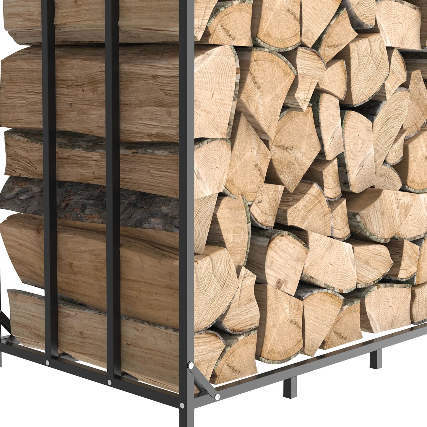 Heavy Duty Metal Firewood Rack with Top Cover