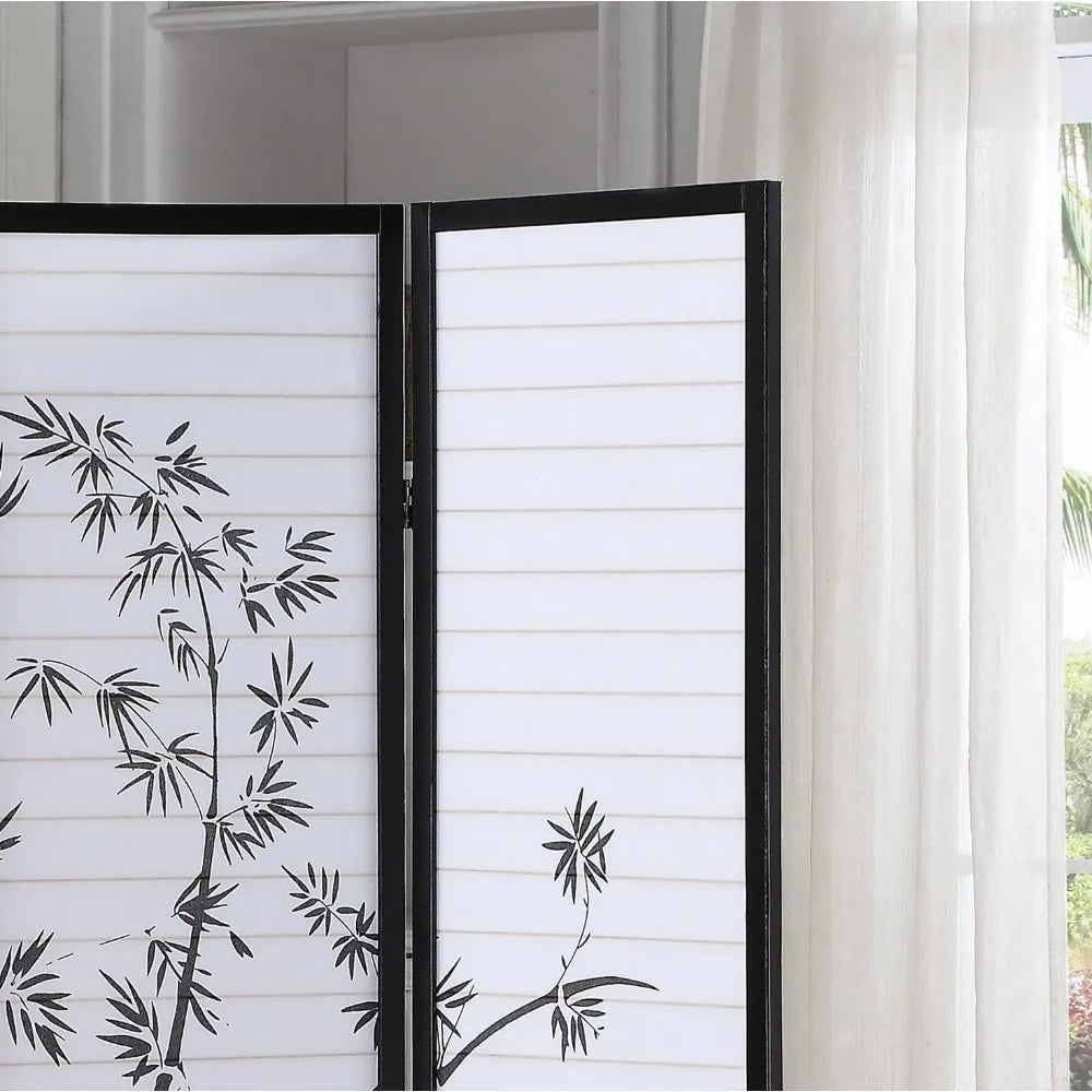 4-Panel Print Framed Room Screen/Divider