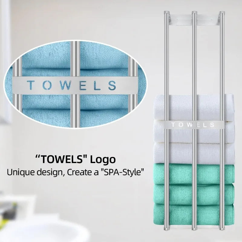 Bathroom Towel Wall Mounted Storage Rack