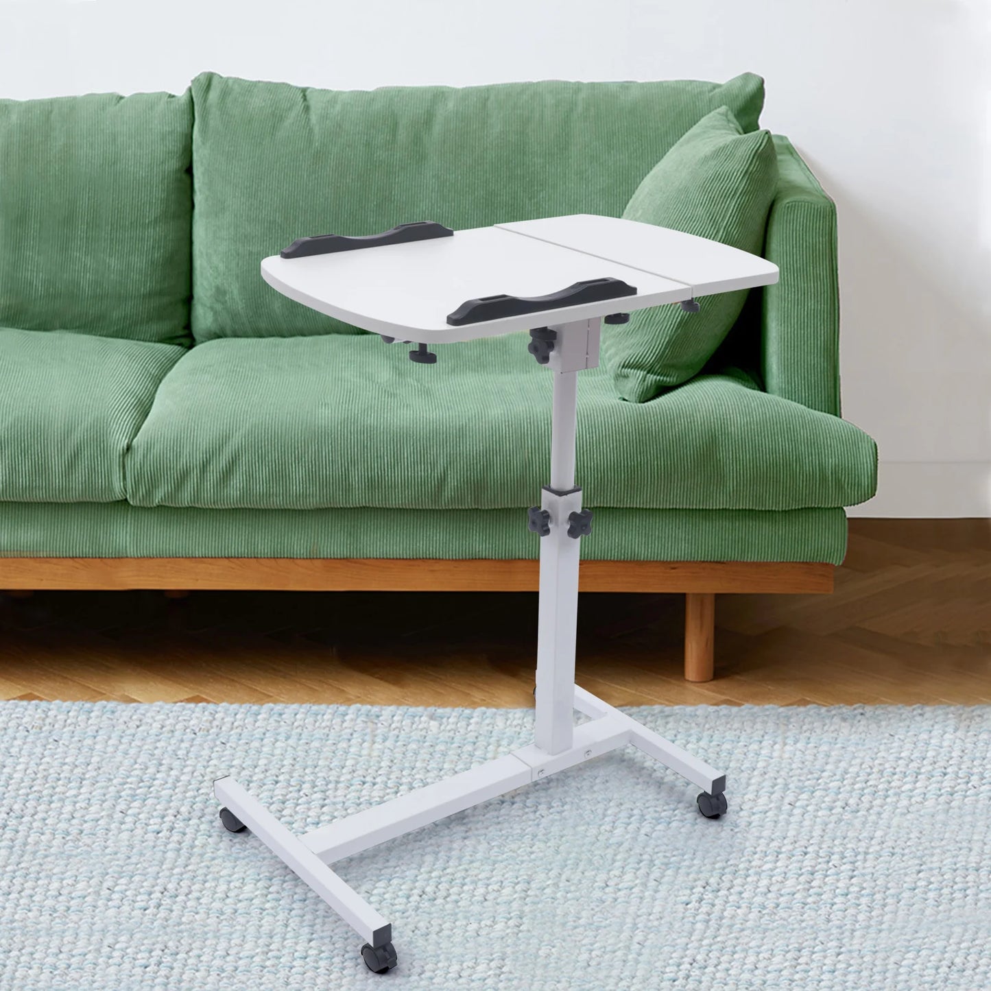 Laptop Sofa Rolling Desk. Adjustable Height, Angle Overbed
