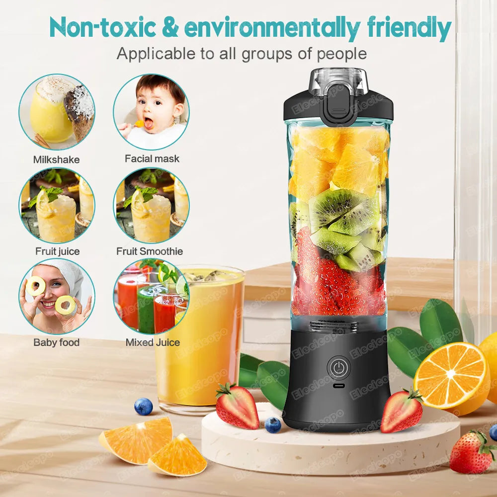 240W Portable smoothie blender USB rechargeable, BPA Free