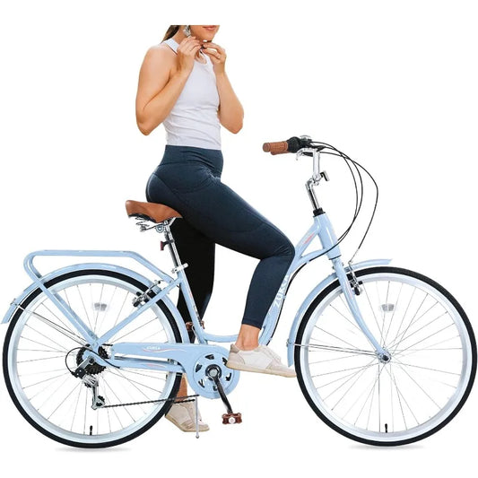 Women Beach Cruiser 26-Inch Bike With Adjustable Seat