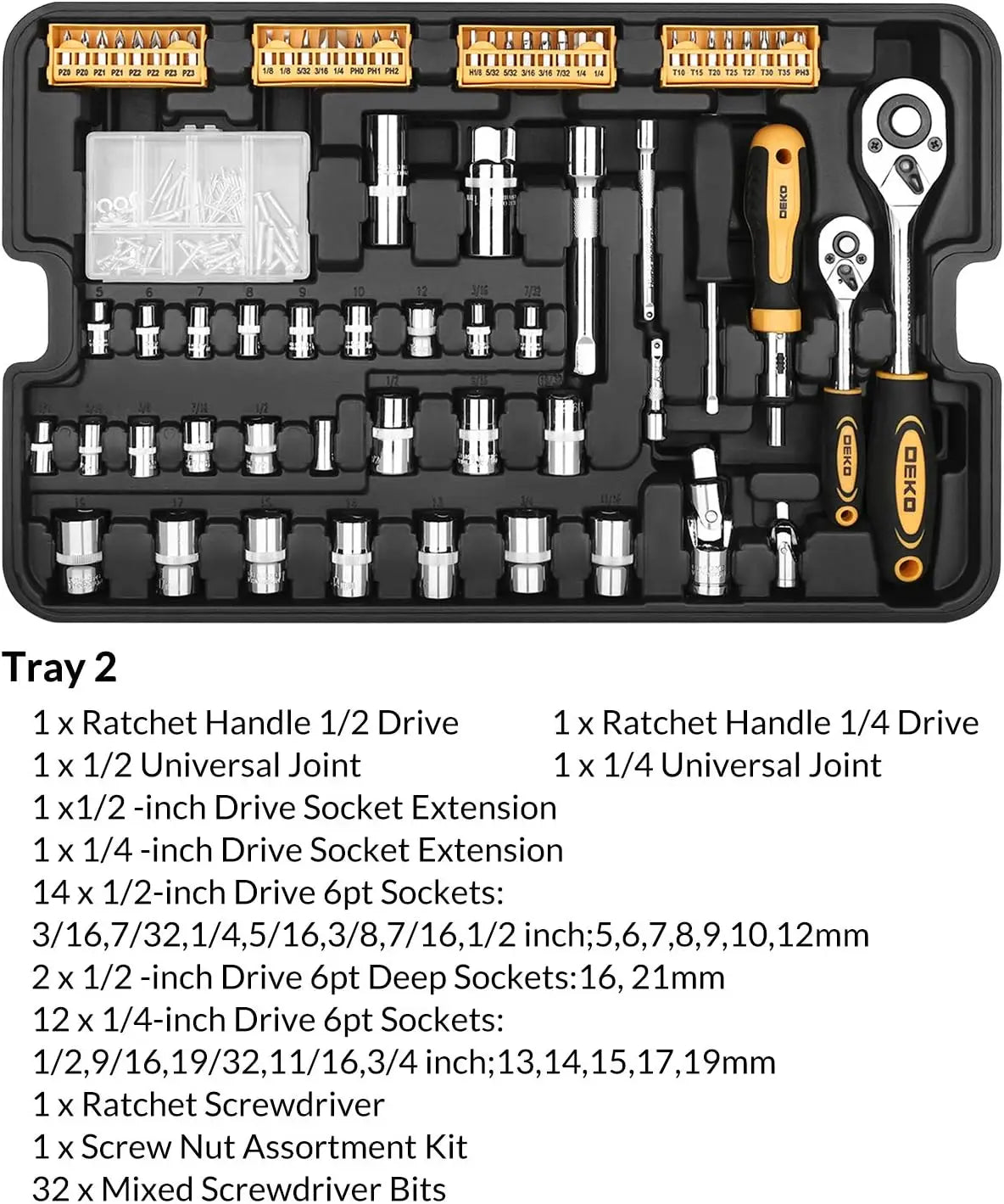 258 Piece Tool Kit with Rolling Storage Box