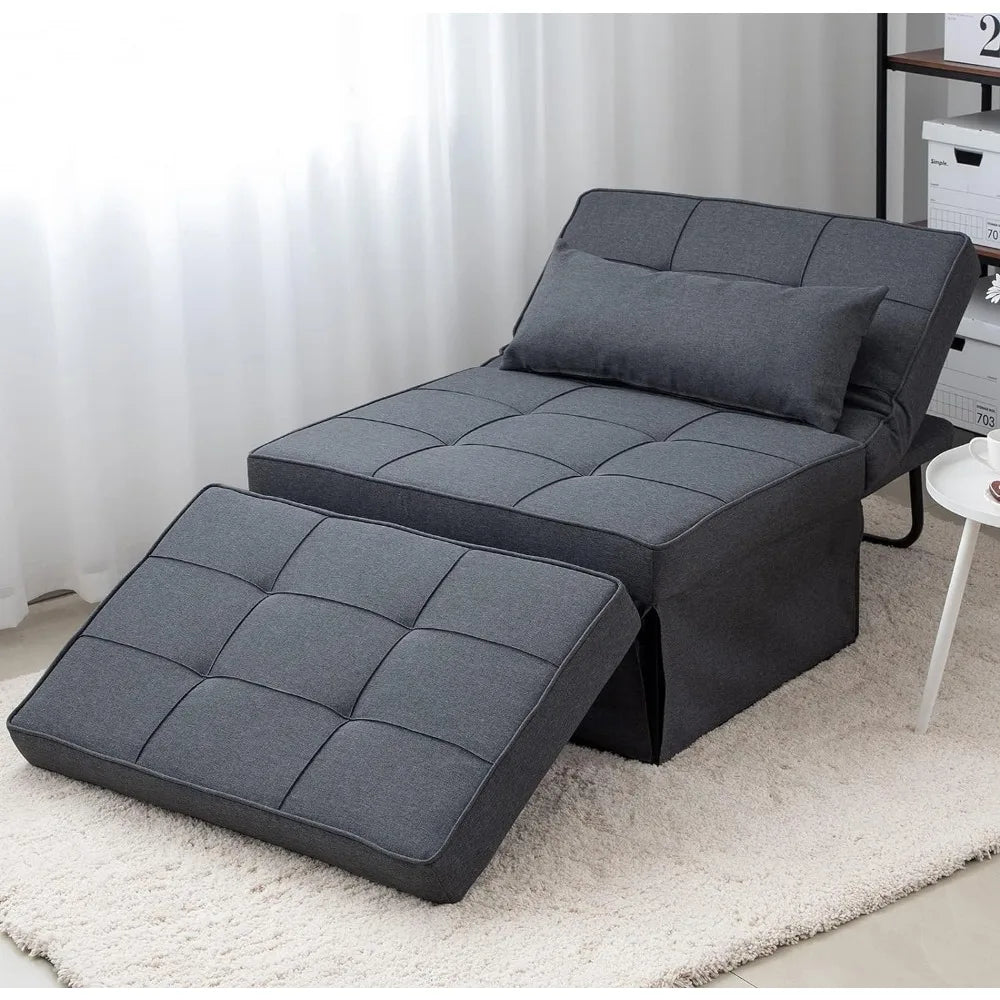 4-in-1 Multi-Function Folding Ottoman Sofa Bed, with Adjustable Backrest